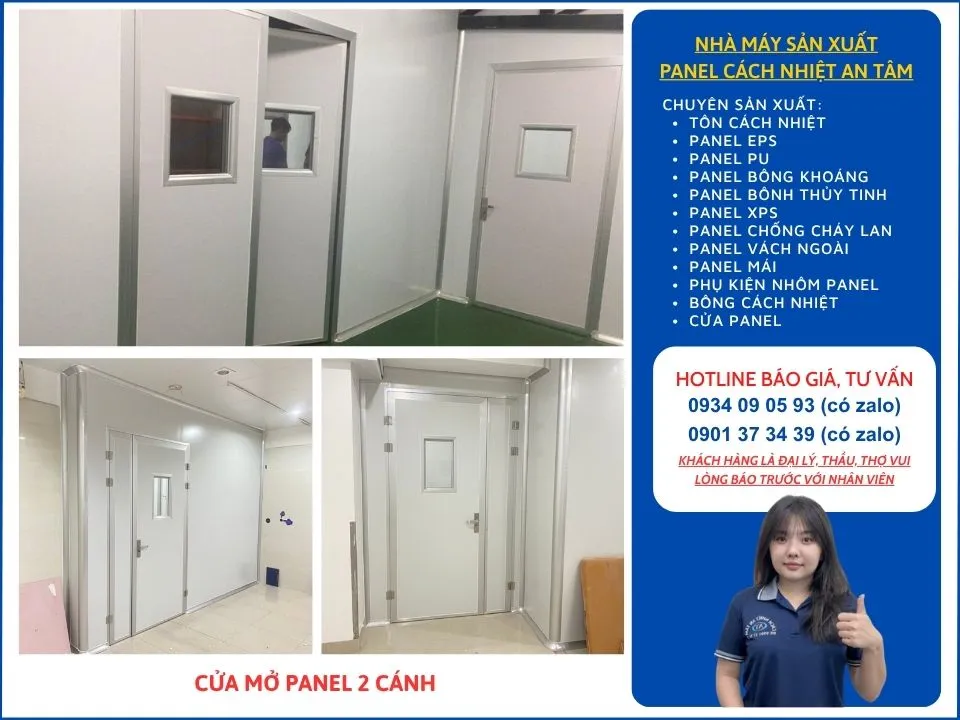 cửa mở panel 2 cánh