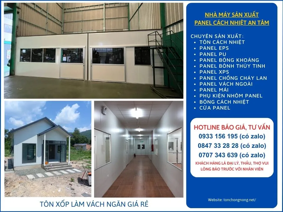 Tôn xốp làm vách ngăn giá rẻ