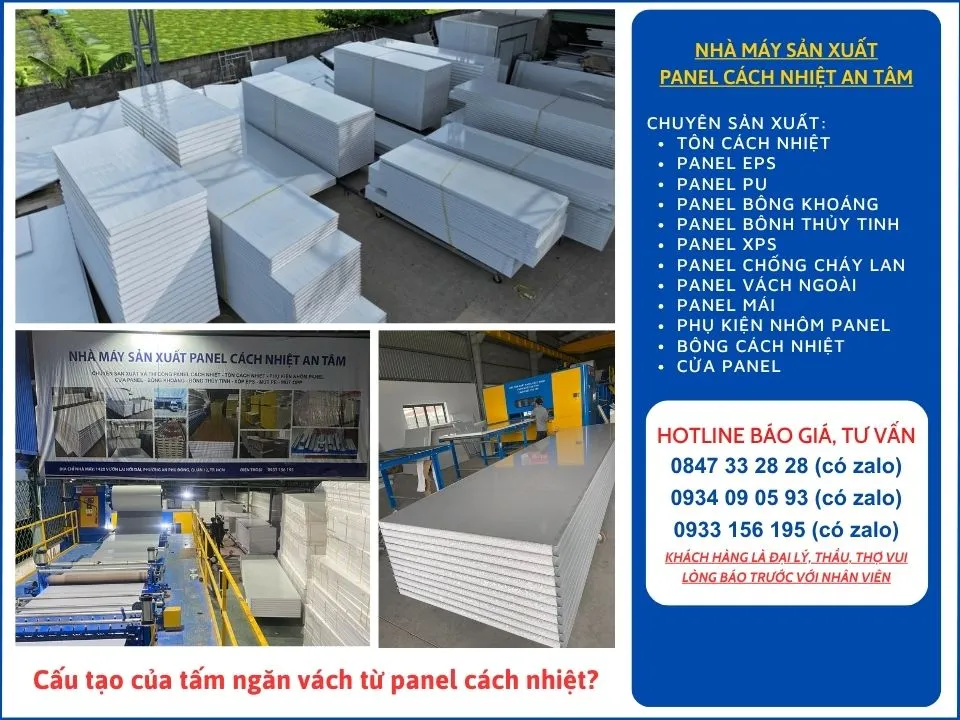 Cấu tạo của tấm ngăn vách từ panel cách nhiệt?