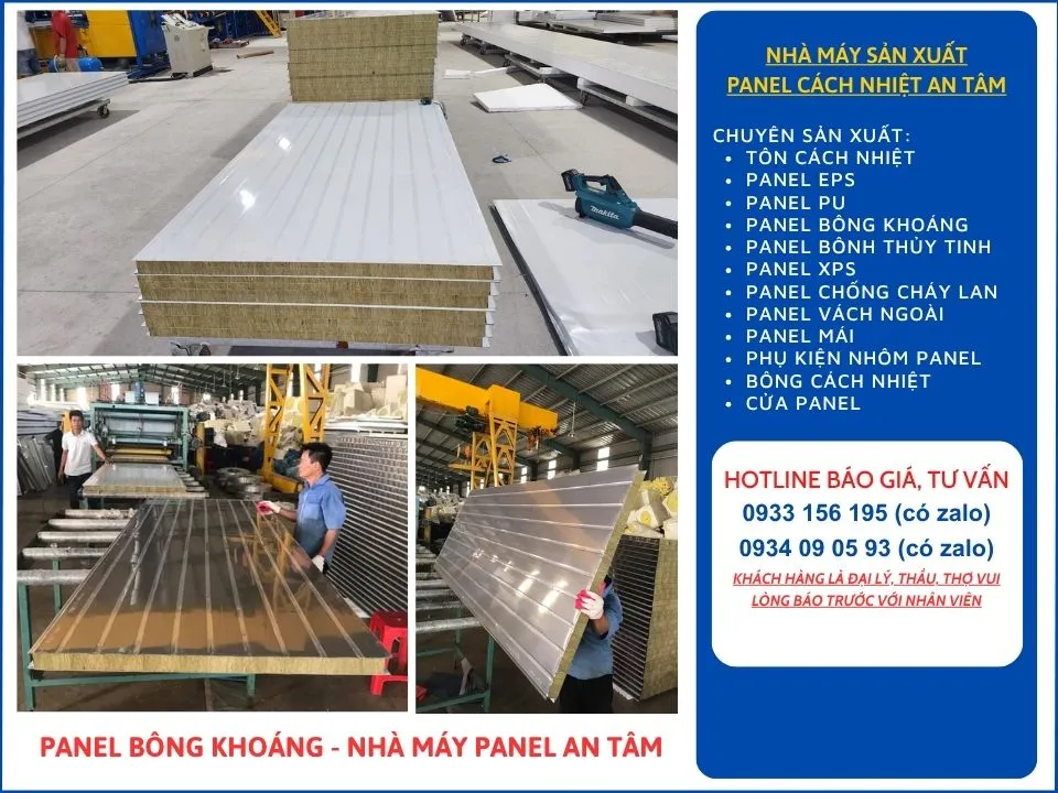 Tấm panel Rockwool (bông khoáng)