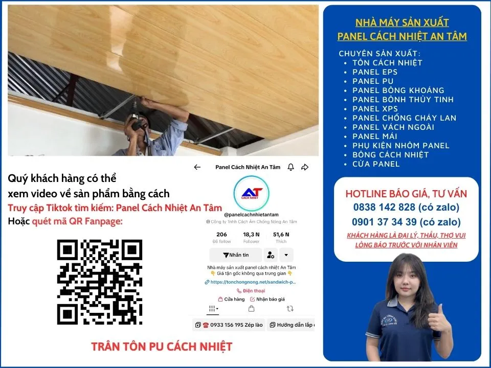 Cấu tạo và đặc tính kỹ thuật tiêu chuẩn của trần tôn PU cách nhiệt