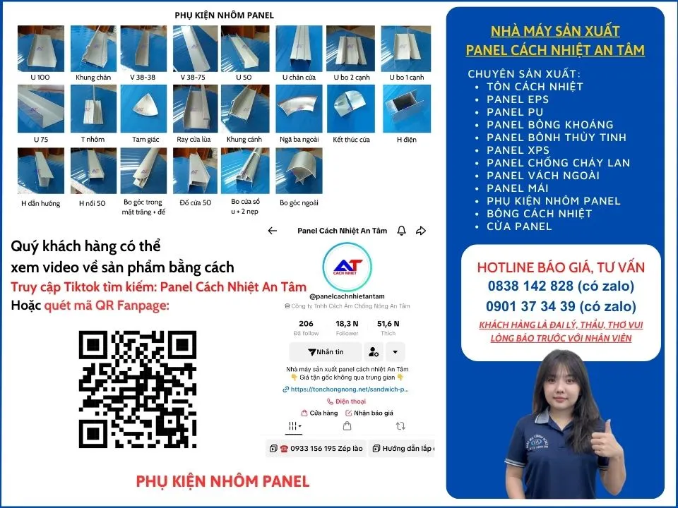 Thanh U nhôm 75 panel