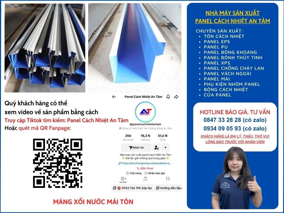 Máng xối nước mái tôn