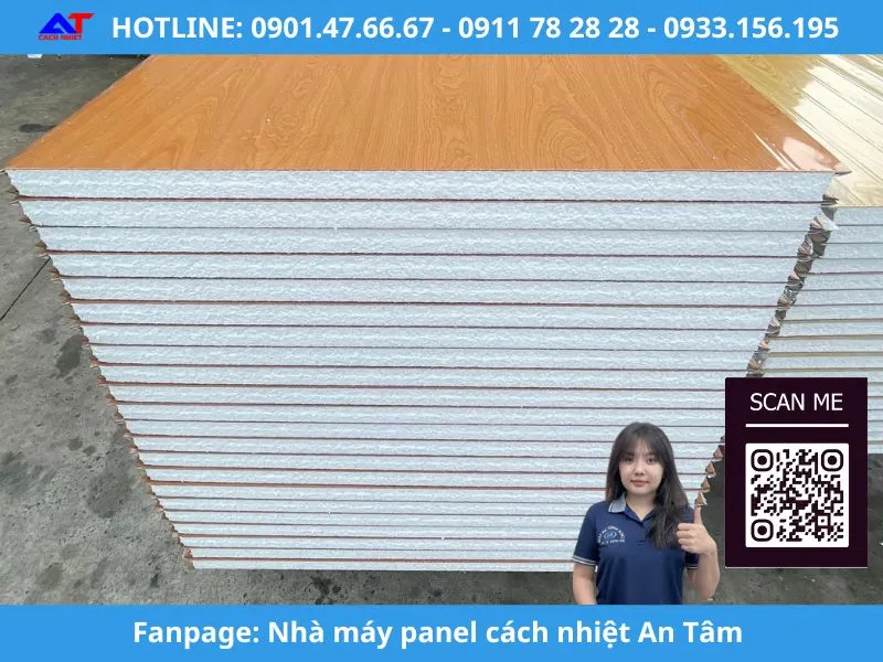 Panel màu vân gỗ dày 5 phân